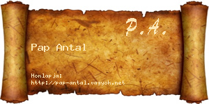 Pap Antal névjegykártya